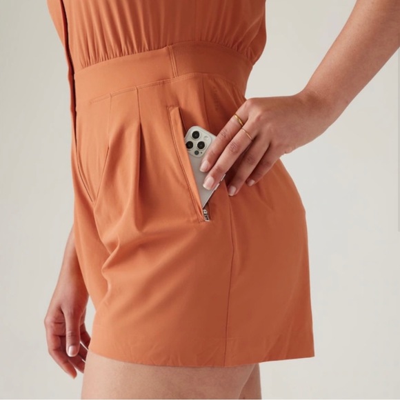 Athleta Brooklyn Romper in Clay size 8 Petite - Picture 3 of 7